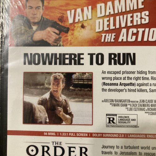Jean-Claude Van Damme Triple Feature (DVD) Nowhere To Run The Order The Shepard