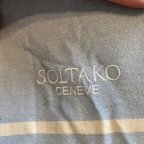 NEW Turkish Beach Towel Soltako Geneve XXL 8X Blue White Stripe 78âx 40â Sauna
