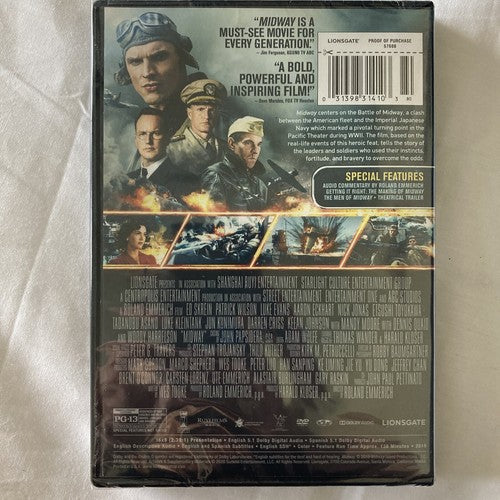 BRAND NEW Midway (DVD, 2019) Woody Harrelson Dennis Quaid Patrick Wilson Jonas