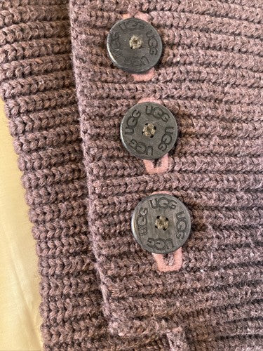 UGG Knit Boots Sz US 7 Purple Classic Cardy Sweater Plum 3 Button Tall Soft Boot