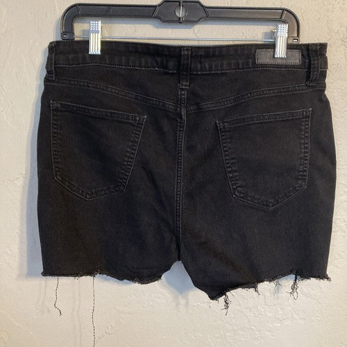 DKNY Size 14 Jeans Womens Denim Cut Off Shorts Black Mid Rise Pockets Zipper