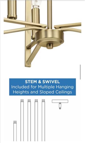 Progress Lighting Roxobel 3-Light Brushed Gold Modern/Contemporary Square Medium