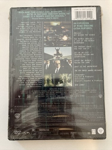 BRAND NEW ~ The Matrix Reloaded (DVD, 2003) Keanu Reeves Movie