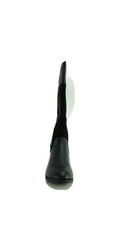 Karen Scott Women's Size 7.5 M Deliee Riding Boots Black Leather Suede Fashion