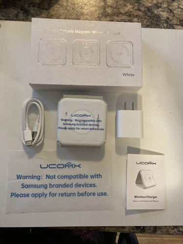 BRAND NEW UCOMX Nano 3 in 1 Wireless Charger iPhone Magnetic Foldable Charging