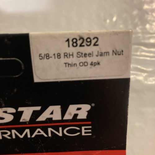 Allstar Performance ALL18292 5/8-18 RH Steel Jam Nuts Thin OD 4pk