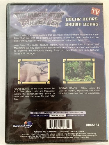BRAND NEW - The Magic Star Traveler (DVD) Polar Bears  / Brown Bears 2 Episodes