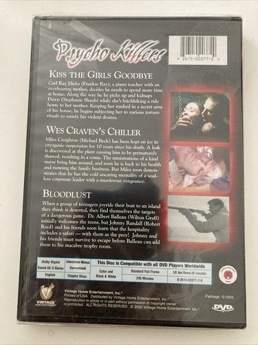 NEW Psycho Killers DVD Bloodlust Wes Cravens Chiller Kiss The Girls Goodbye