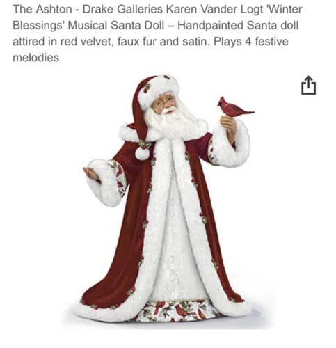 HTF Ashton-Drake 24â Santa Claus Winter Blessing Musical Doll Holiday Christmas
