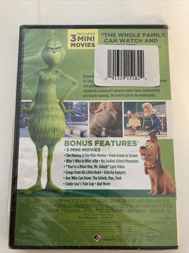 BRAND NEW DVD ~ Dr. Seuss' the Grinch + 3 Mini Movies Animated Version Cartoon