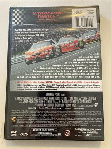 BRAND NEW DVD ð IMAX Nascar W/ Kiefer Sutherland Narrating Auto Racing