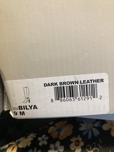 NEW Bandolino Women's Size 9 M Block Heel Zip up Leather Heeled Boots Brown