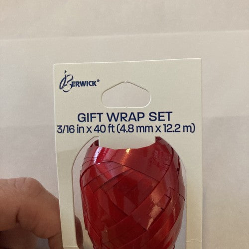 QTY: 6 Berwick Gift Wrap Set 3/16â X 40â Bow ribbon tag Birthday Red Ballon Set