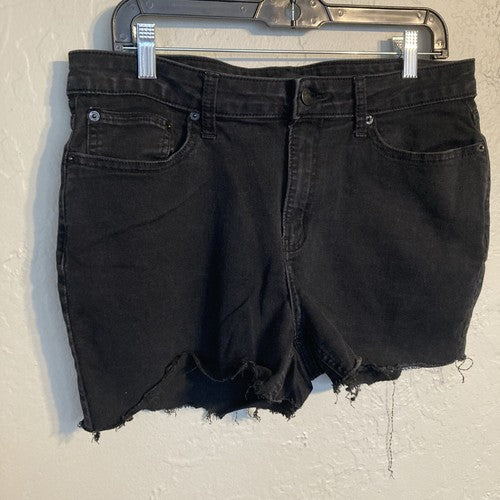 DKNY Size 14 Jeans Womens Denim Cut Off Shorts Black Mid Rise Pockets Zipper