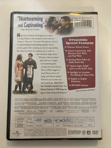 BRAND NEW DVD ð About a Boy (2003 Full Frame) Hugh Grant Rachel Weisz Movie