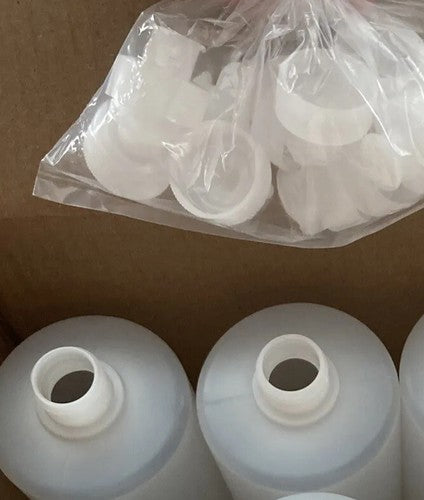 2-pack Squeeze 32 oz Sauce HDPE Plastic Cylinder Bottles White Flip Top Cap