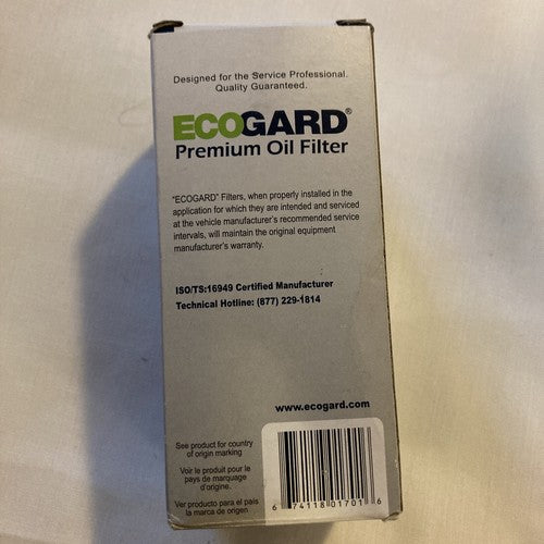 ECOGARD X10592 Premium Cartridge Engine Oil Filter for Conventional Oil Chevy