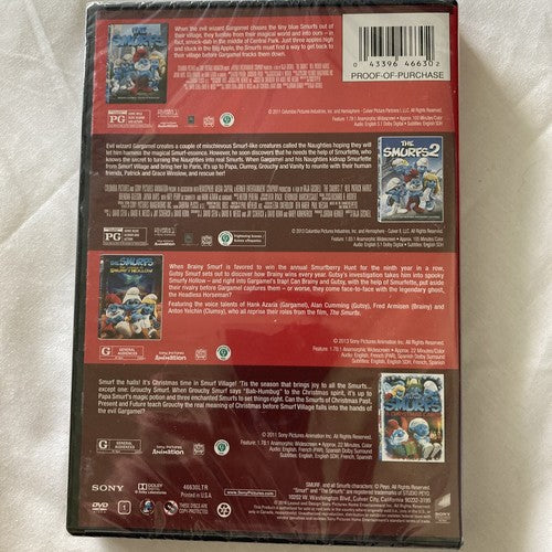 NEW DVD The Smurfs / Smurfs 2 / The Legend of Smurfy Hollow / Christmas Carol