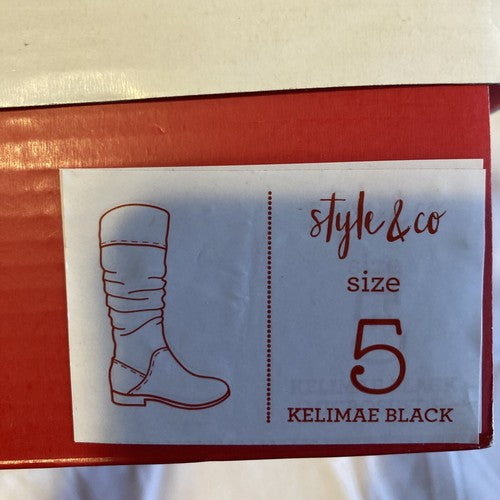 Style & Co Kelimaep Scrunched Boots  Women's Shoes Black Size 5 M