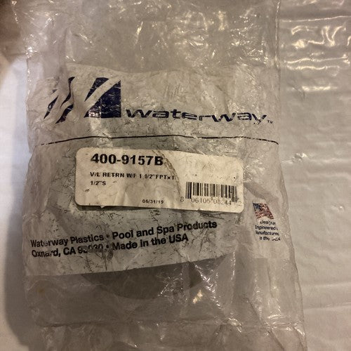 Waterway 400-9157B Wall Fitting Fiberglass Vinyl Liner 1.5" MPT/1.5" Slip Gray