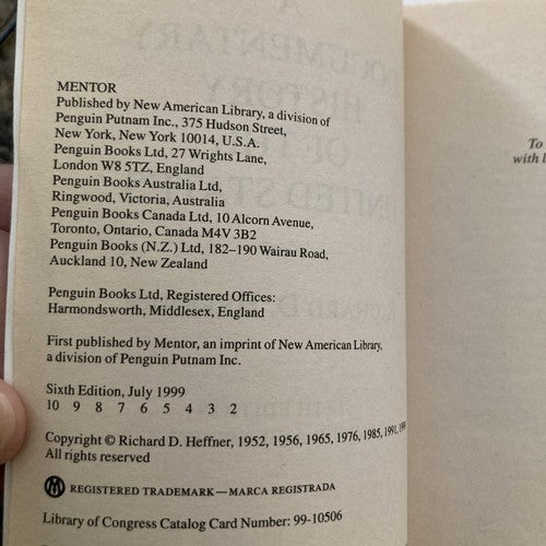 BOOK: A DOCUMENTARY HISTORY OF THE UNITED STATES 6th EDITION Richard D. Heffner