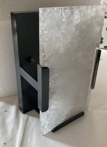 Wall Sconce Lighting Stone Glass Black Natural Rock Clear Indoor Decor 10â X 5â