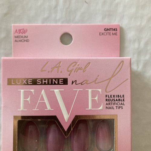 L.A. Girl Luxe Shine Nail Fave Artificial Nail Tips Excite Me GNT143 Press/glue