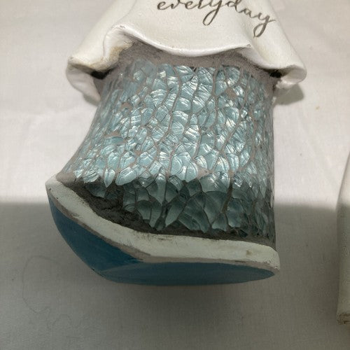 Maison 2 Ceramic Angels 8â In Heaven Figurineâs W/ Butterflies Glass Sayings