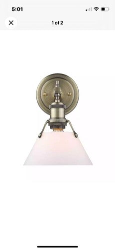 Golden Lighting 8" Bathroom Vanity Light in Aged Brass