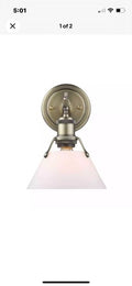 Golden Lighting 8" Bathroom Vanity Light in Aged Brass