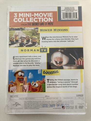BRAND NEW DVD The Secret Life of Pets : 3 Mini-Movie Collection Illumination