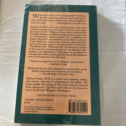 BOOK: Battle For The Wilderness Revised Edition Michael Frome UofU Press
