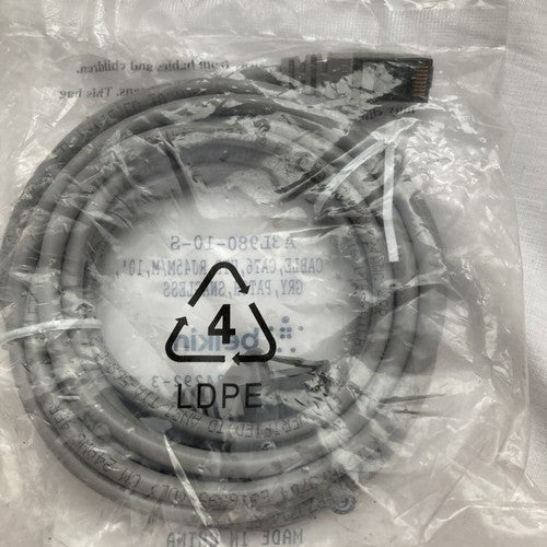 NEW Belkin 900 Series Cat. 6 UTP Patch Cable 10ft Grey A3L980-10-S