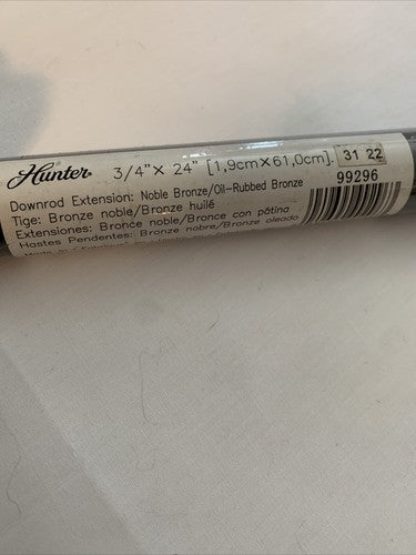 Hunter Downrod Extension 3/4" x 24" Noble Oil Rubbed Bronze 99296 Ceiling Fan Pt