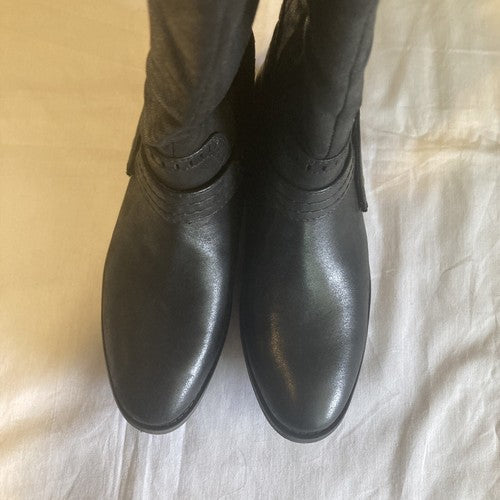 Baretraps Women's Size 5.5 M Abram  Faux Leather Wide Calf Riding Boots Black