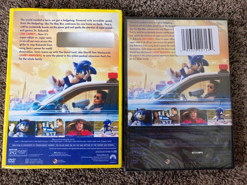 NEW Sonic the Hedgehog (DVD, 2020) W/ Slipcover Jim Carrey