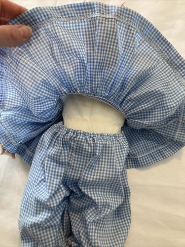 Ashton Drake 14â Porcelain doll 1992 glass eyes Vintage Blue Outfit Blonde Baby