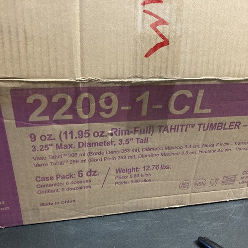 12-Pack Tahiti Clear Heavy Duty Plastic 9 Oz. Tumbler Cups re-useable Party Kids