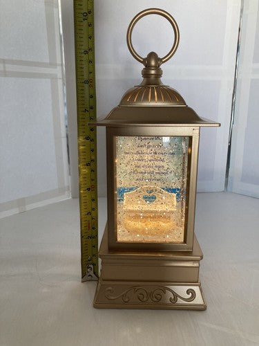 NEW Danbery Mint Forever With Me Remembrance Lighted Water Lantern Hanging Gold