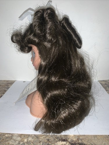 NEW Dollspart Doll Wig Long Curly Size 12 Dark Brown Ringlets Curls 01035