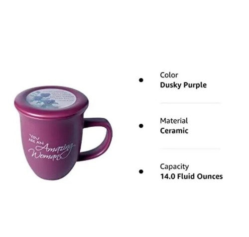 NEW Amazing Woman 14Oz Mug And Coaster/lid Ceramic Large Coffee Or Tea Cup Dusky