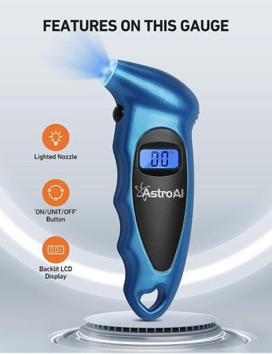 AstroAI Digital Tire Pressure Gauge 150 PSI 4 Settings for Car Truck Bicycle LCD