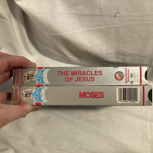VHS Lot 2 Movies The Greatest Adventure The Miracles of Jesus & Moses religous