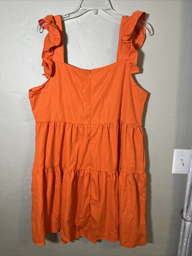 SHEIN Curve 3XL Orange Mini Dress NWT Summer Sleeveless Plus Size Vcay