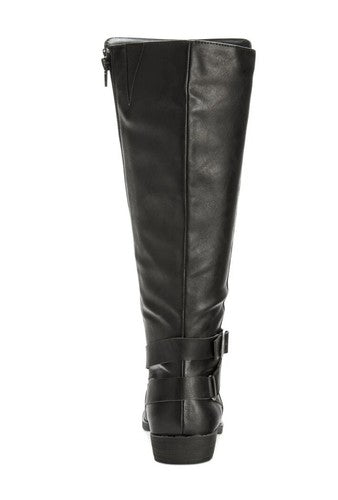 STYLE & COMPANY 7.5 Boots Womens Black Buckle Accent Round Toe Platform Zip-Up