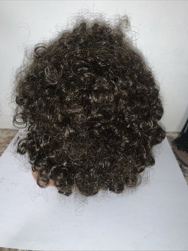 NEW Dollspart Doll Wig Curly Size 12 Dark Brown Synthetic Ringlets 01022