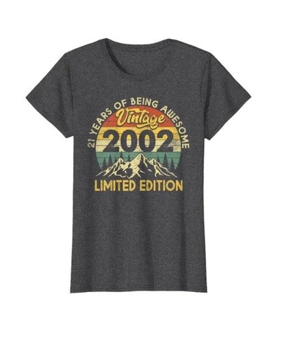 Womenâs MEDIUM 1 Years Vintage 2002 Limited Edition 21st Birthday T-Shirt M