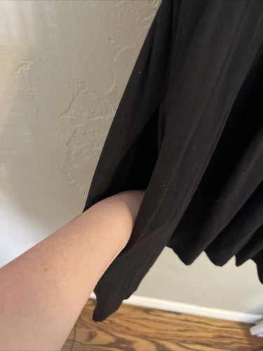 Black Short Sleeve Mini Dress With Pockets Plus Size 2X 2XL Black Casual Travel