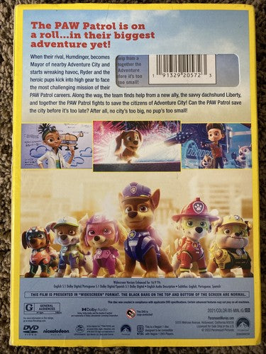 PAW Patrol: The Movie (DVD, 2021) Brand NEW Nickelodeon Rated G Puppy Dogs Pets