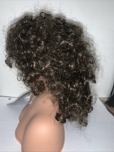 NEW Dollspart Doll Wig Curly Size 12 Dark Brown Synthetic Ringlets 01022